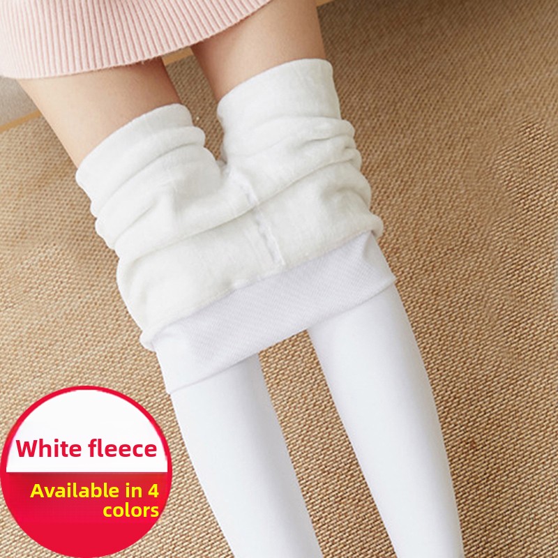 Winter Clothing Layers - Białe spodnie termoaktywne z podszewką z
