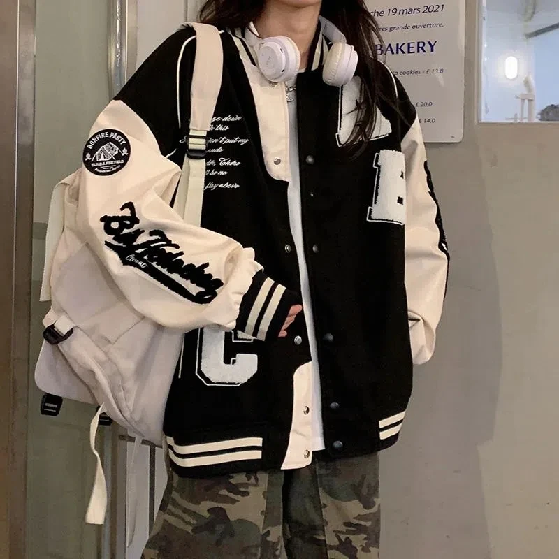 Winter Clothing H&M - Y2k Lamb Wool Bomber Jacket Female
