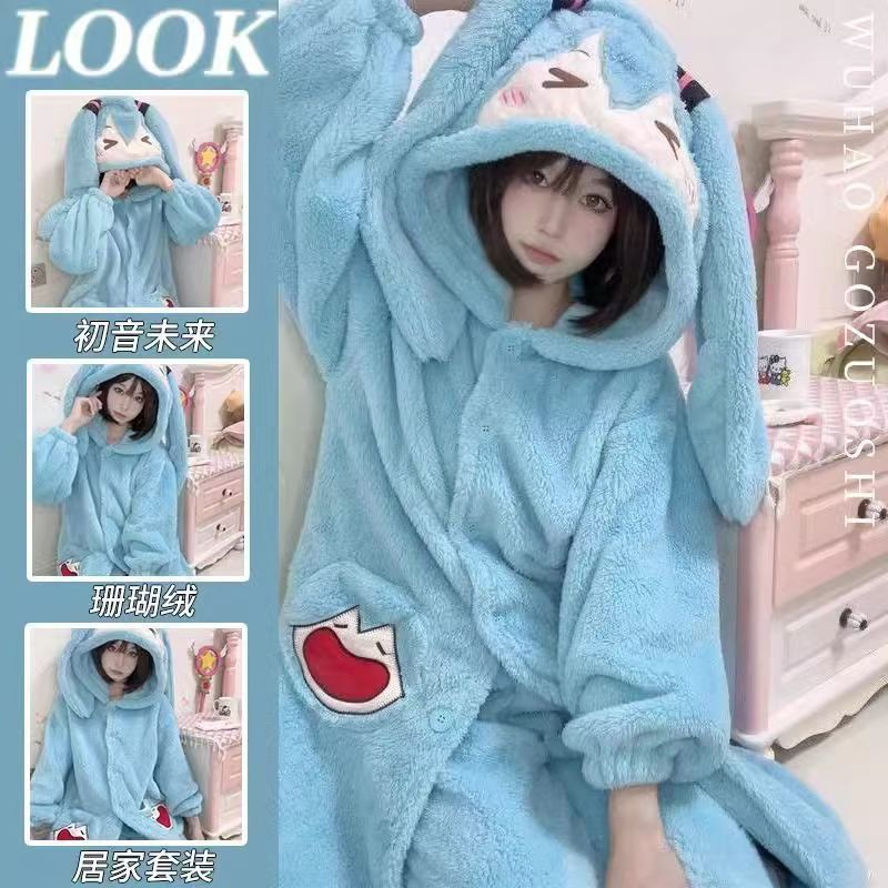 Winter Clothing Korea - Piżama Anime Miku, uroczy zimowy komplet