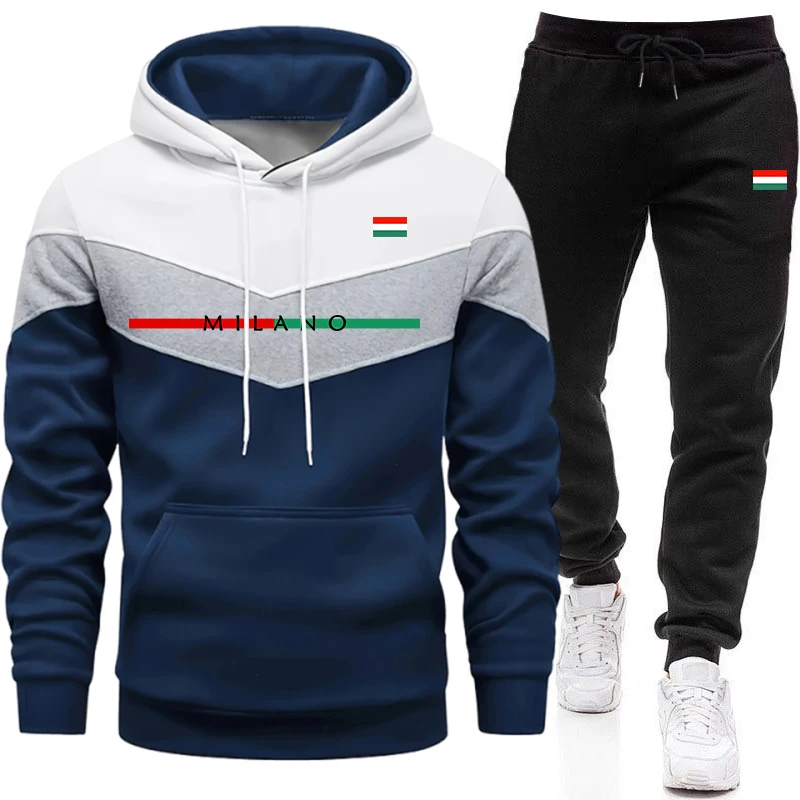Winter Clothing Hoodie - Wysokiej jakości dres męski, casualowy, trójkolorowy,
