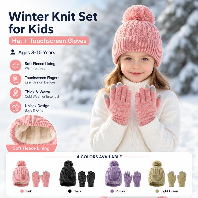 Zimowy zestaw dla dzieci: dzie – Knit Glove Touch Screen recenzja i cena