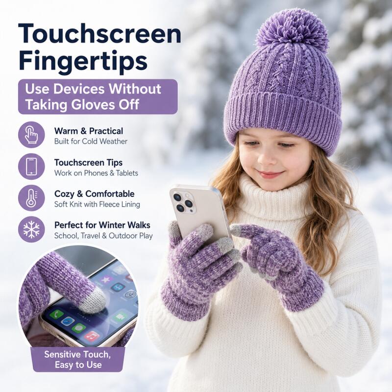 Zimowy zestaw dla dzieci: dzie – Knit Glove Touch Screen recenzja i cena