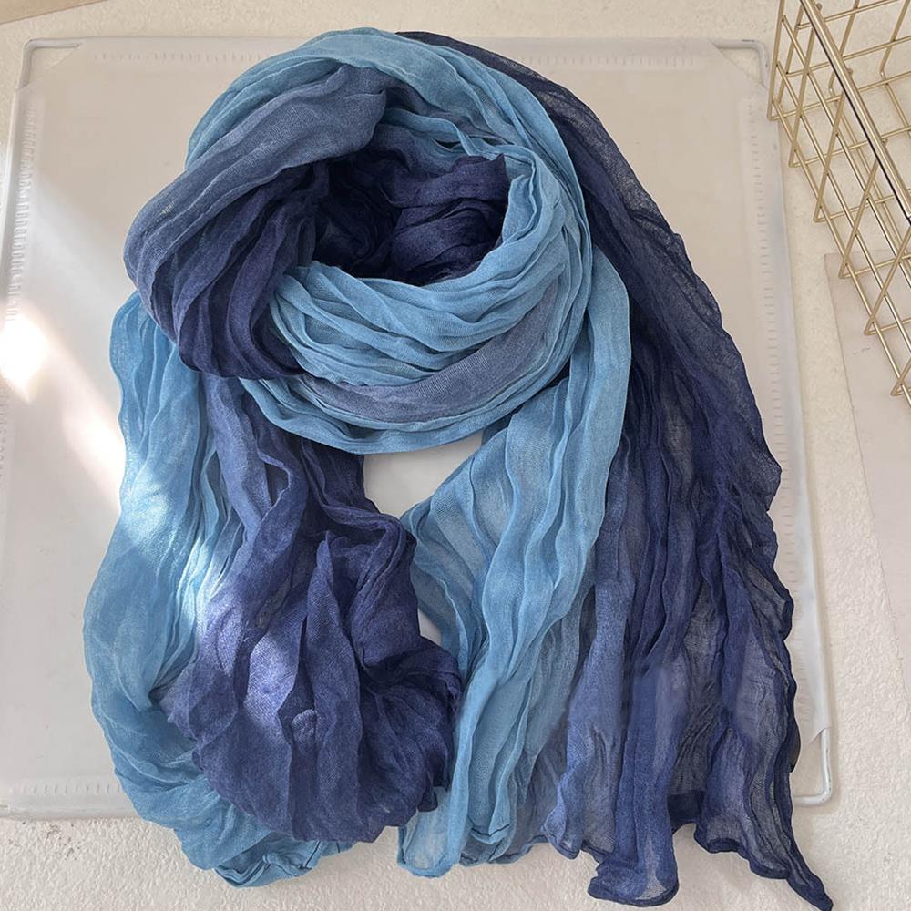 Szalik z bawełny i lnu, ombre  – Warm Winter Clothing recenzja i cena
