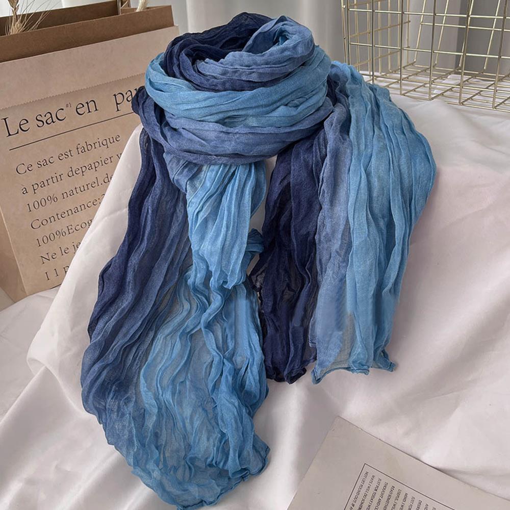 Szalik z bawełny i lnu, ombre  – Warm Winter Clothing recenzja i cena