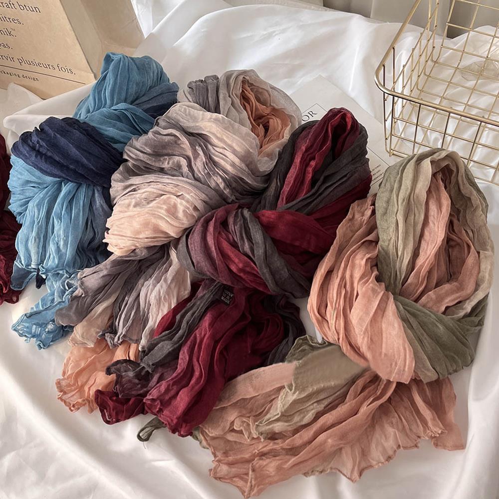 Szalik z bawełny i lnu, ombre  – Warm Winter Clothing recenzja i cena