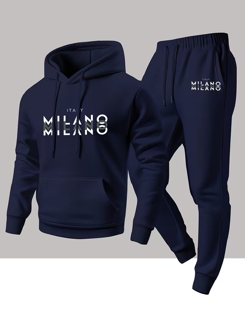 Męski modny zestaw z nadrukiem – Warm Winter Clothing recenzja i cena