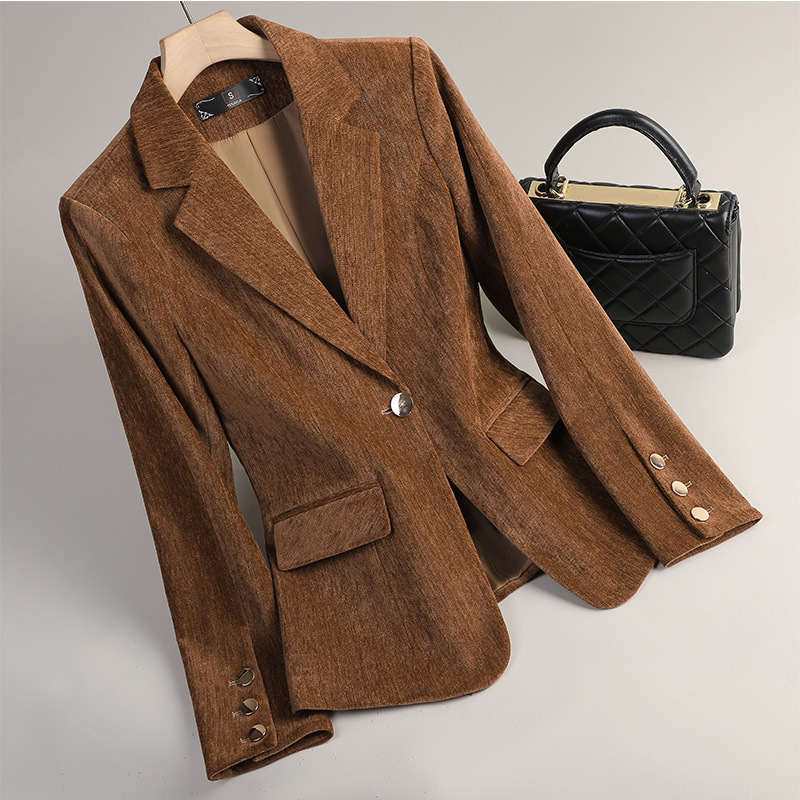Żółta Złota Aksamitna Marynark – Winter Clothing Work recenzja i cena