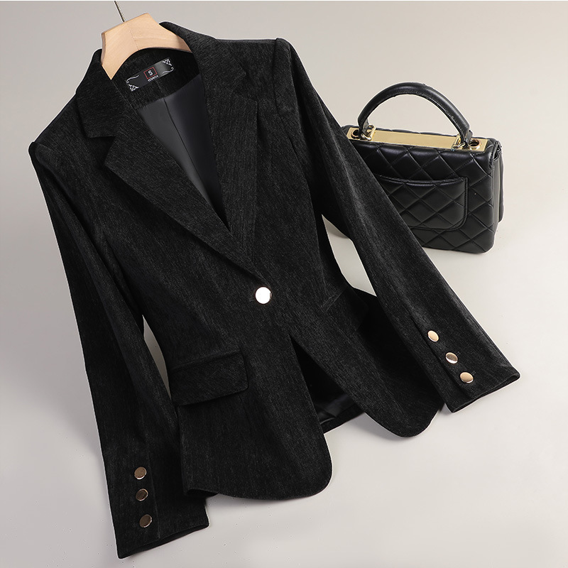 Żółta Złota Aksamitna Marynark – Winter Clothing Work recenzja i cena